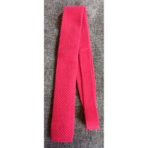 Tie 70s 80s 90s Y2K Mens Reine Schurwolle Wool Red Knit 2 Wide 52 Long